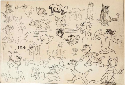 Model sheets for Popeye, Droopy (or rather Woolfy), and Tom (of Tom &amp; Jerry).As I said before, m