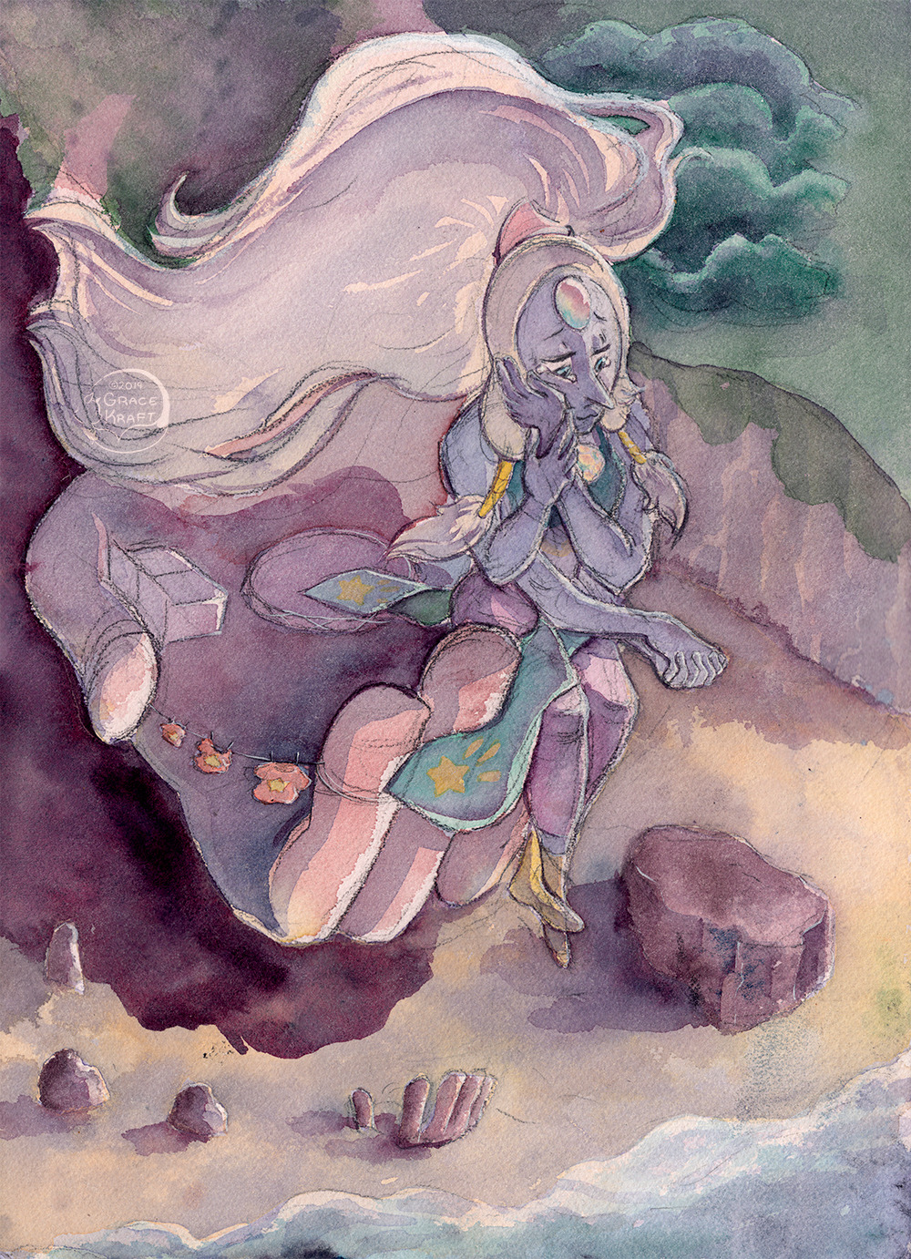 gracekraft: Beach Solace First piece of the new year! I sketched the Opal piece last