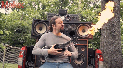 nerdistindustries: This guy made his own Mad Max inspired fire spittin’ ukulele! YES.