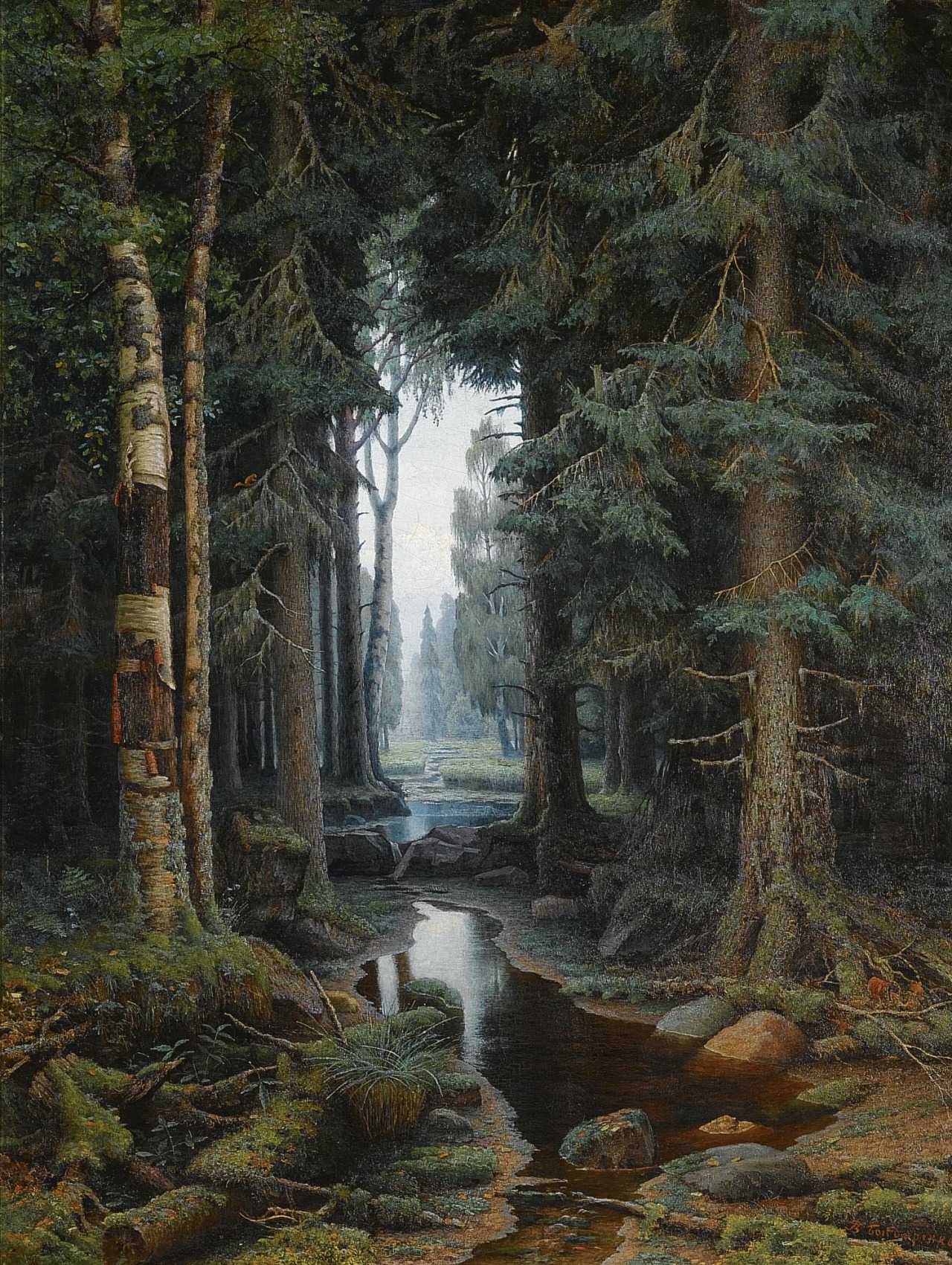 laclefdescoeurs:  Forest Scene, Vladimir Archipovich Bondarenko 