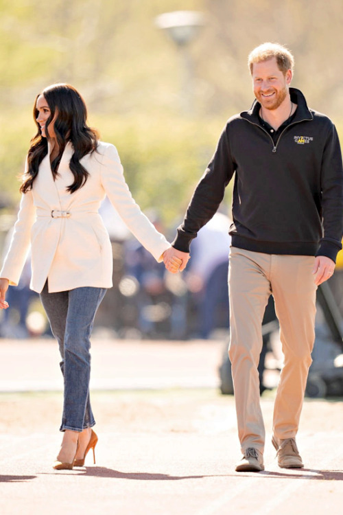 The Duke and Duchess of Sussex attend the Athletics Competition during day two of the Invictus Games