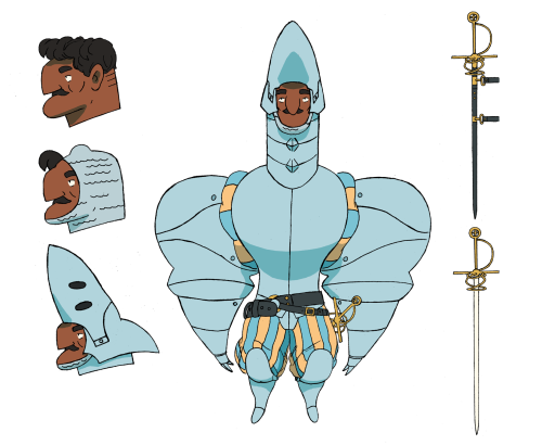 Our artist’s character sheet for an upcoming comic–a prequel story to The Garden of Galahad&nd