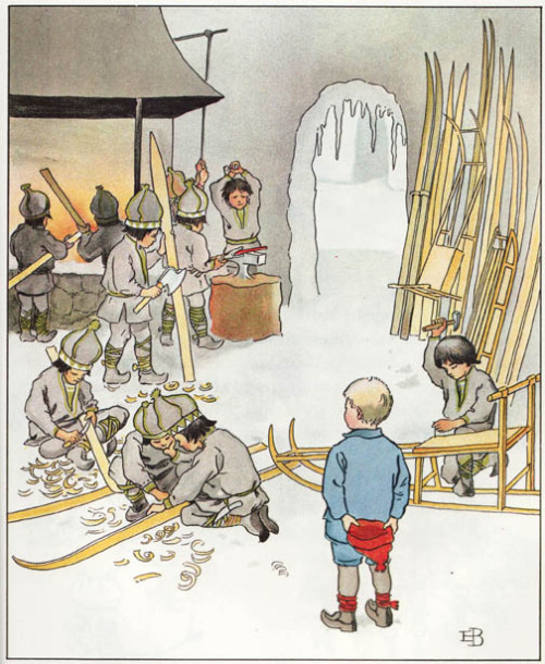 Elsa Beskow, Ollie’s Ski Trip, first published 1907, Sweden. It is the story of a little 