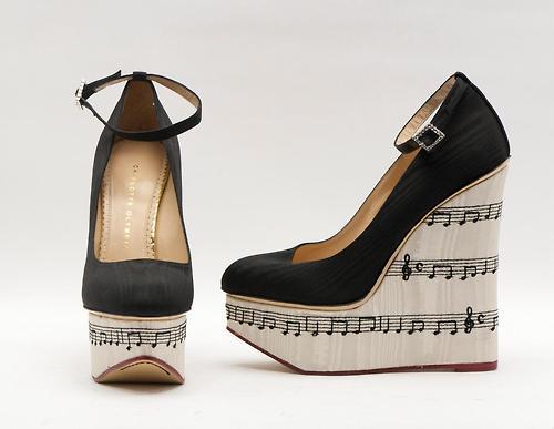 Shoes Fashion Blog Charlotte Olympia Fall 2012 Music Note Wedge on eBay via Tumblr