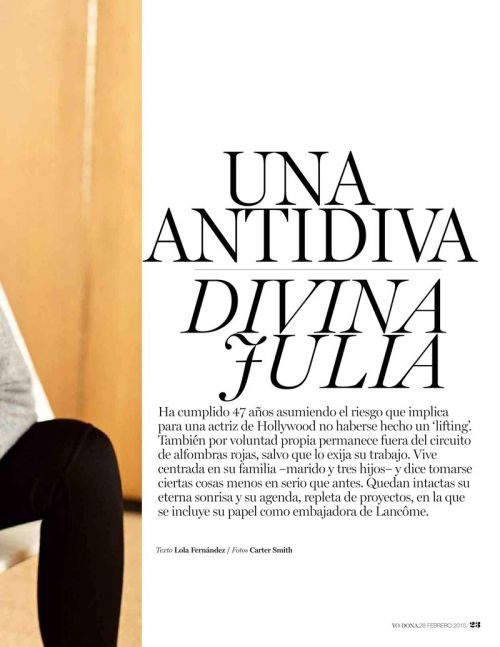 Julia Roberts for Yo Dona Spain, February 2015