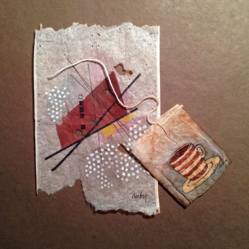 363 days of tea. Day 106. #twofer #recycled #tea #teabag #drawing #graphics #gouache #teacup #artdai