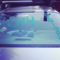 I don&rsquo;t want to be the first person that does this! #seniors #green #spartans #car #window #paint #winter #carnival