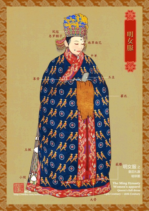 Formal chinese hanfu for empress in Ming dynasty by 檀仁. Historically accurate fashion.