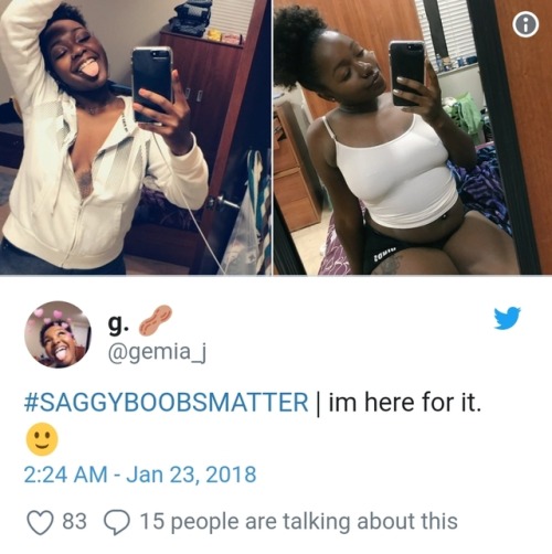 eccentric-nae:  roseroyalty:  mejustdoingme:  ithelpstodream:   Chidera Eggerue, 23, used to resent her drooping breasts and dreamed of the day she could get a boob job. Now she is encouraging women to love their bosom buddies – no matter the size or