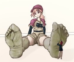 fooooly:  http://fooooly.deviantart.com/art/haruko-s-wet-sports-socks-530995654