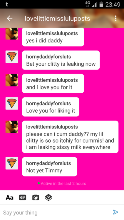 hornydaddyforsluts:Little Timmy is so desperate to cum after telling his Daddy all about his dirty g