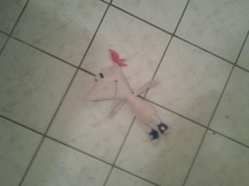 izurusenpai: why is there a naked phineas doll on my bathroom floor
