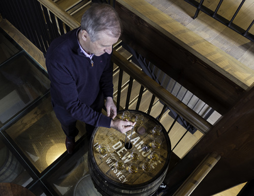 whiskycast:  WHISKY PHOTO OF THE WEEKThis week’s Whisky Photo of the Week features John Quinn tapping a cask of Tullamore D.E.W. Phoenix this afternoon at the Tullamore Distillery in Ireland. He’s using a classic copper “whisky dog” like those