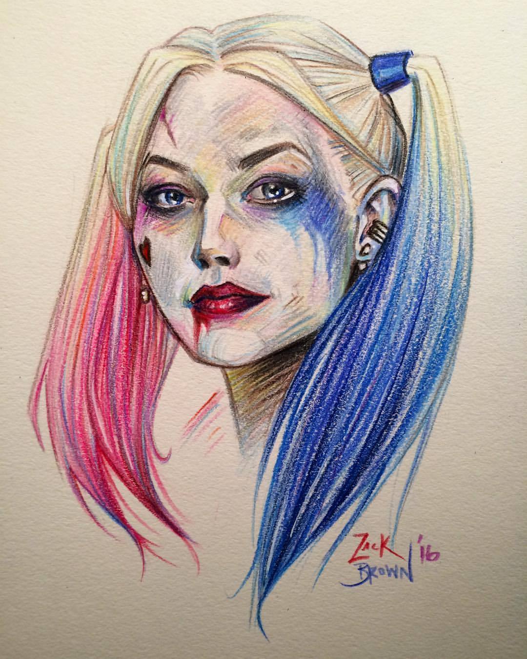Harley Quinn Drawing Pencil Sketch Colorful Realistic Art HD phone  wallpaper  Pxfuel