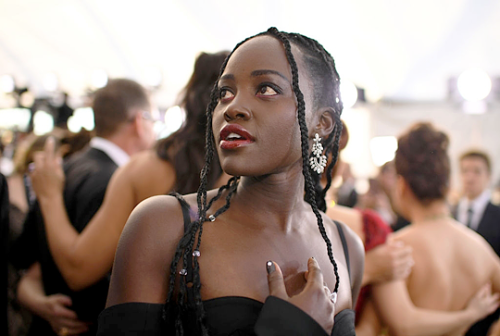 im-pikachu:Lupita Nyong'o and Danai Gurira walk the red carpet at the 25th Annual Screen Actors Guil