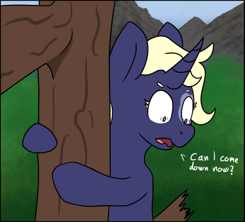 Oh No! Someone Put The Smol, Weak Unicorn In A Very Tall Tree. Someone Needs To Help Her Down.