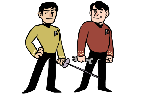 hellmandraws:I drew some trekkin’ cuties for the anniversary!