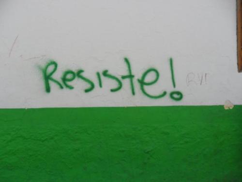 ‘Resist!’ seen in Bogota, Colombia