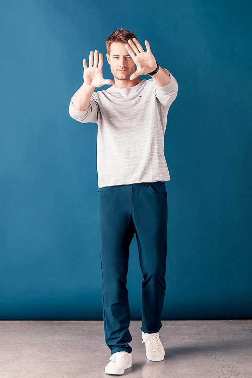 Justin Hartley photographed by Kat Wirsing for Esquire (March, 2018).