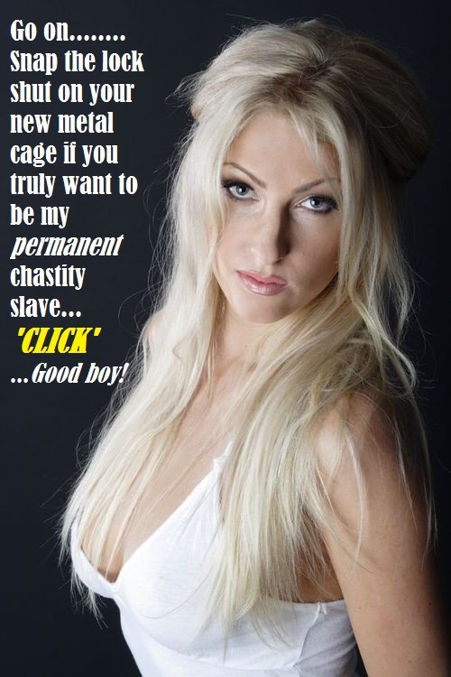 mscscuckie:  I am thrilled to be Mistress Constance’s chastity slave……. In