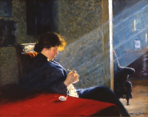 Sunbeam  -    Nils Gustav Wentzel , 1890Norwegian,1859-1927Oil on canvas, 58 x 46,5 cm.
