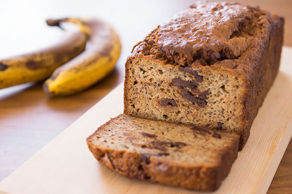 pbs-food:  Peanut Butter Chocolate Chunk Banana Bread 