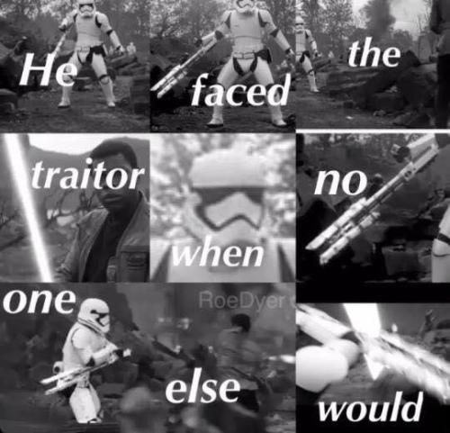 yondamoegi: myrtlewilson:  consultant-mastermind:  This is a Tr8-0r appreciation post. Loyalty, sick spins, and victory in gentlemanly combat shall come to you soon but only if you post “DIE RESISTANCE SCUM” in this thread.  finally, Star Wars getting