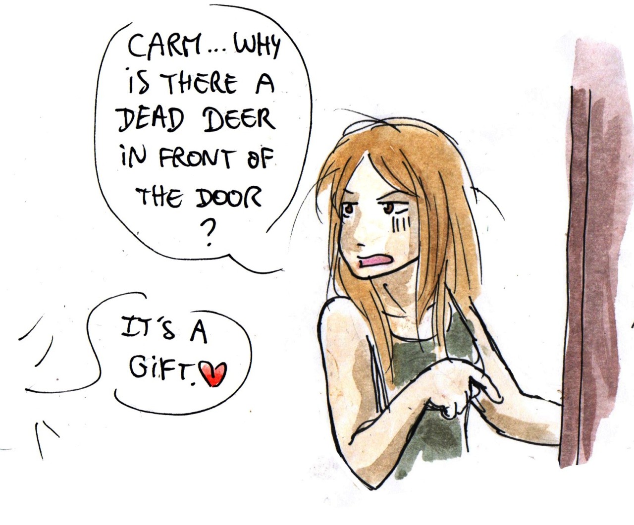 toodrunktofindaurl:Life with Catmilla and tiny angry Laura. Quick stupid comic.Bonus :(psst,