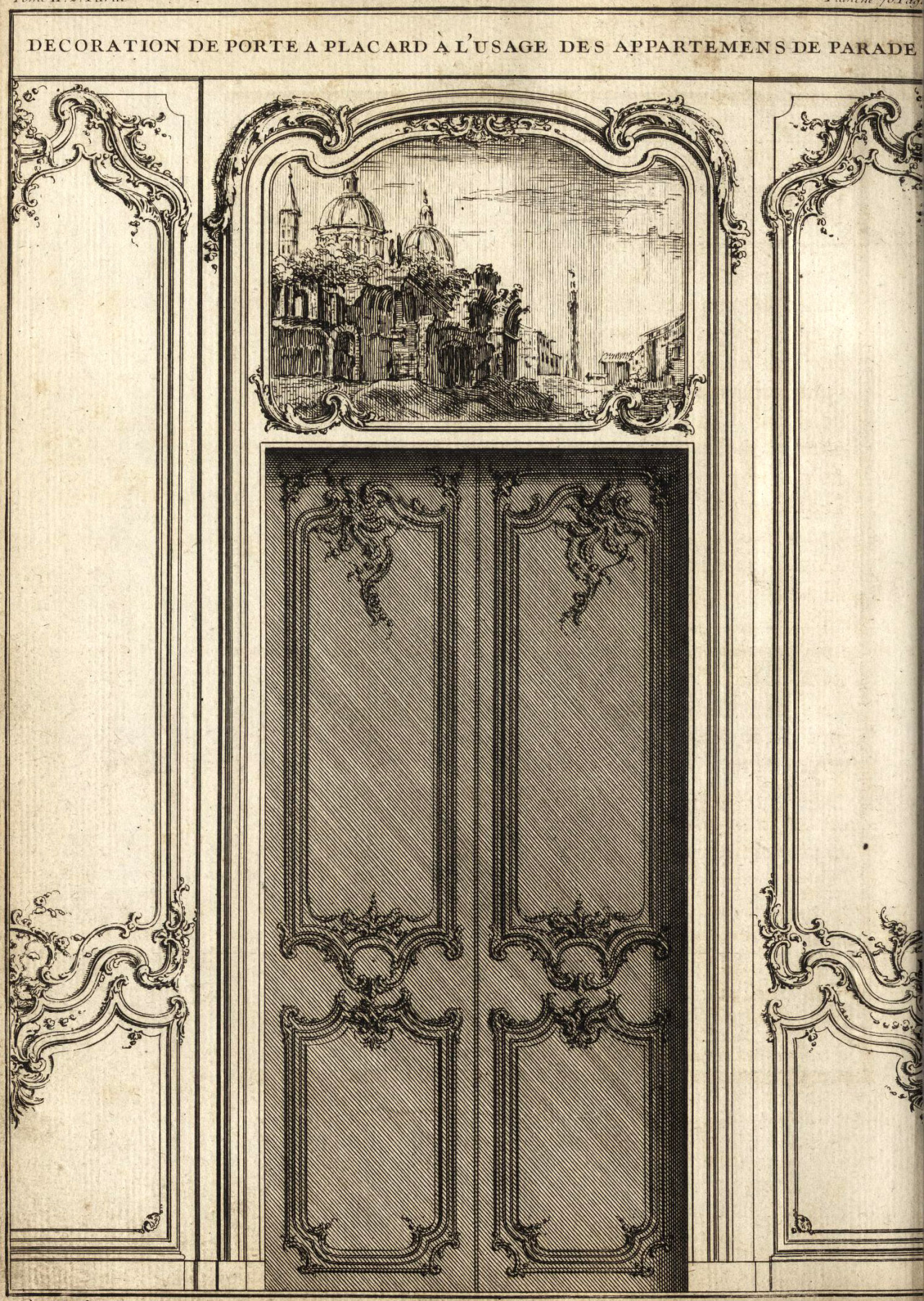 Elevation of a closet door for a nobleman’s private chambers, France