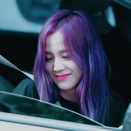 onlygirlsedits: Idols with purple hair 2/?Jisoo from Blackpink