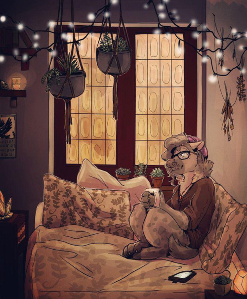 cozy.wanted to practice backgrounds and do some comforting personal art so here we are