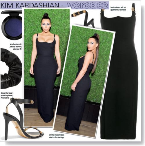 Kim Kardashian in Versace by anne-mclayne-andreea-miclaus featuring strappy sandalsVersace strappy s