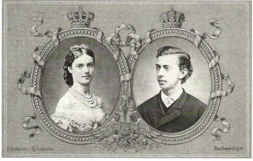 Postcard commemorating the engagement of Tsarevich Nicholas Alexandrovich of Russia and Princess Dag