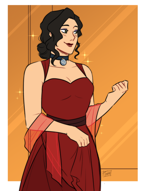 anothertina:I just wanted to draw Asami being pretty, plus a tiny Korra  