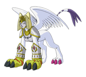 Whoah, how have i never seen this before in all my sphinx searches? :O There’s a lot of imagery of her - Nefertimon, a digimon thing. Pretty awesome!