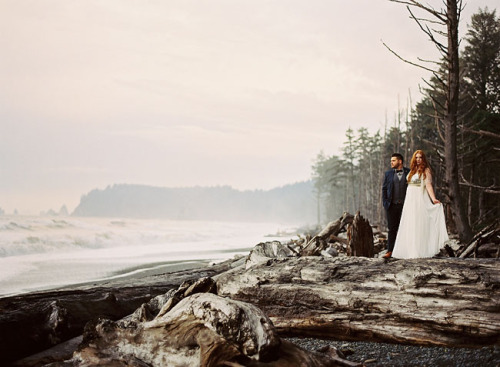 This elopement is beyond stunning. Photographed by Ryan Flynn in beautiful La Push, Washington. 