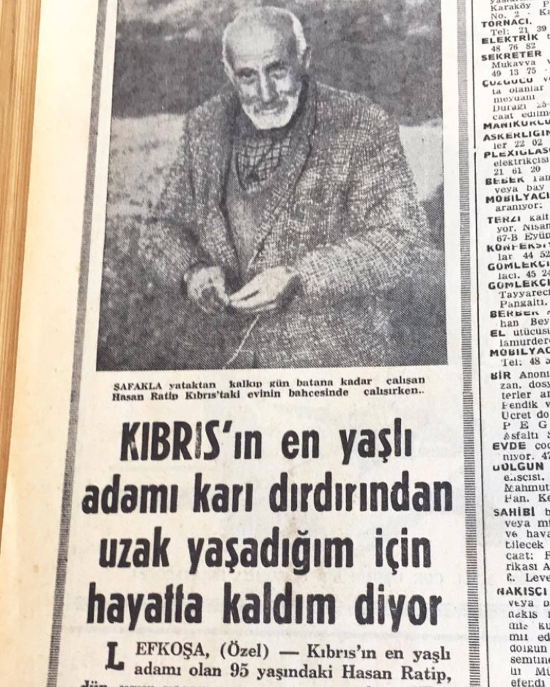 Kıbrıs'ın en yaşlı adamı,...