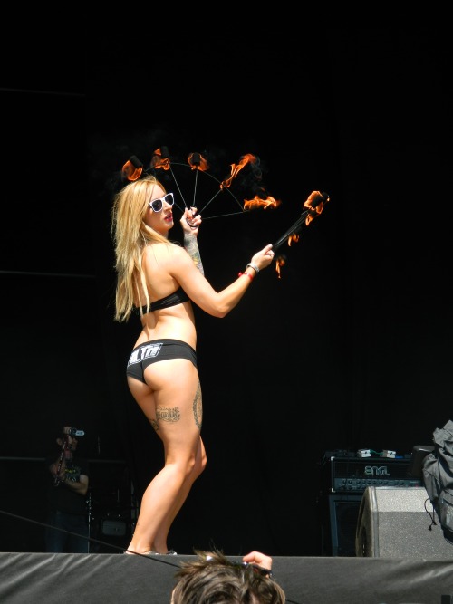 On stage at Masters Of Rock in the Czech, playing with fire!