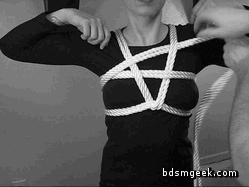 bdsmgeek:  Pentagram Shibari Harness - TwoKnottyGuys adult photos