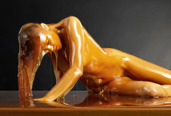 asylum-art:_Nudity_Meet the Photographer Drenching His Subjects in Honey by Blake Little	Full buckets of honey are dumped on the bodies of Blake Little&rsquo;s human subjects, from young babies, to athletes, to 85-year-old women, drenching them in the