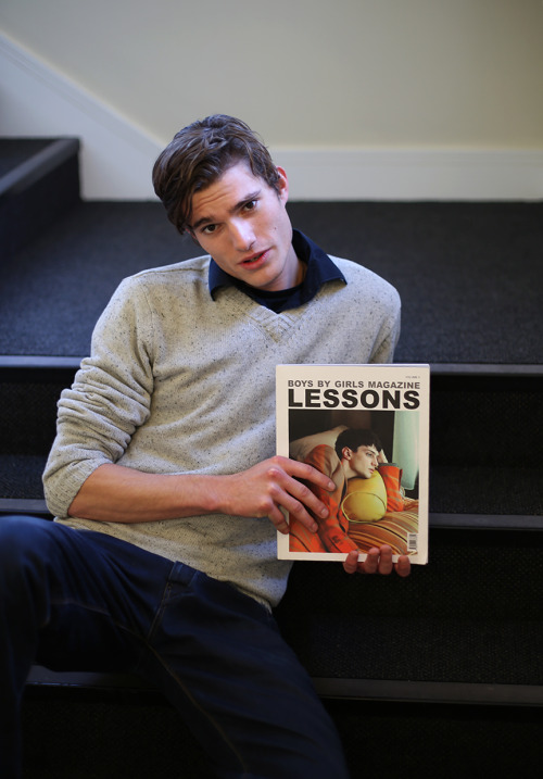 Jorrit at FM Models poses with our latest issue, &ldquo;Lessons&rdquo;. CLICK HERE