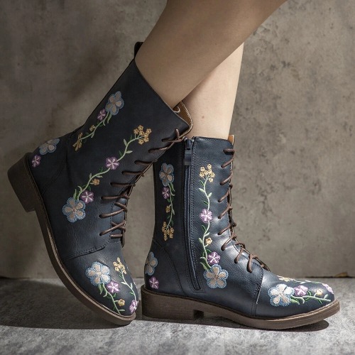 colorfultimetravelbeard: down to 29.99 Now On Click here LOSTISY  Flowers Embroidered Leather S