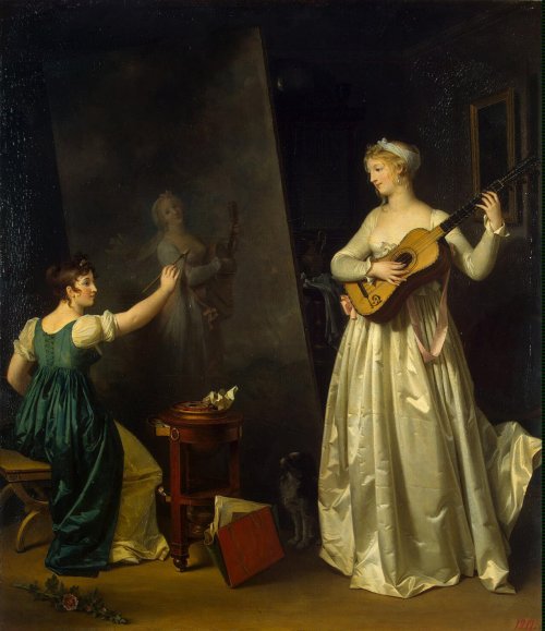 Painter When Painting a Portrait of a Lute Player, Marguerite Gérard, before 1803