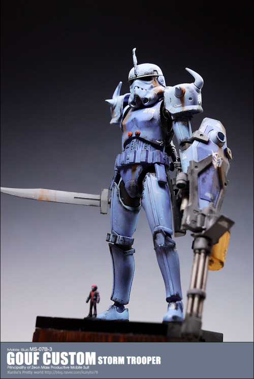 mobile-suit-gundam:  sanosagara:  「GUNDAM.Star Wars」☆ Storm Trooper Custom Models  yoo that golf though… 