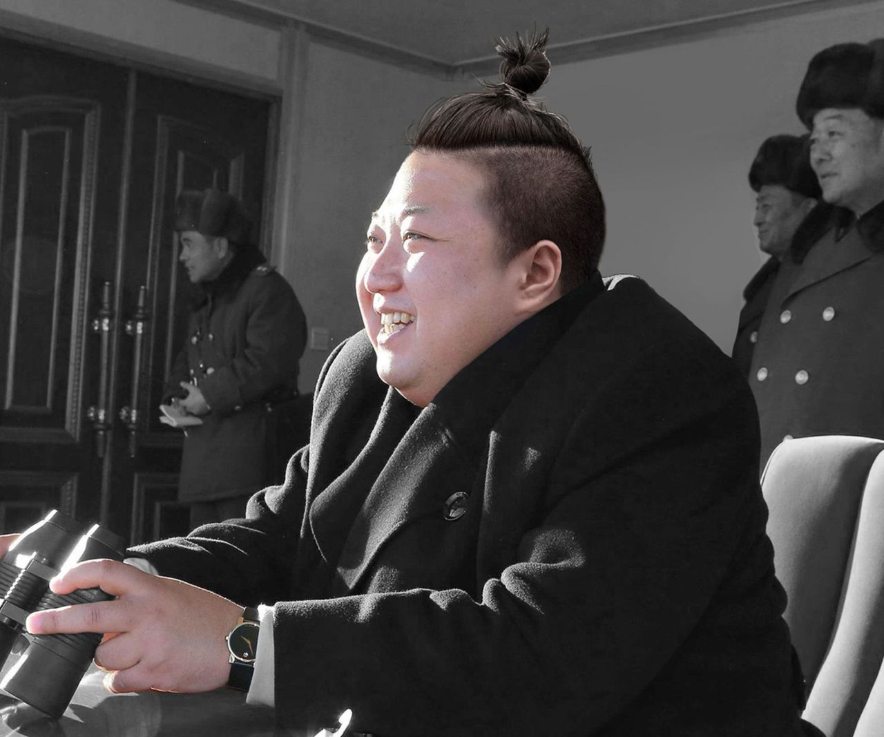 tastefullyoffensive:  World Leaders with Man Buns (photos via DesignCrowd)Related: Men