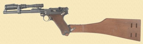 peashooter85: German DWM 1920 commericial artillery Luger with mounted scope. from Simpson LTD