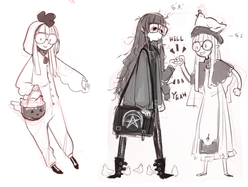 missusruin: Warmup doodles feat: Roux doing some dressup/outfitswap/au stuff. This is silly.