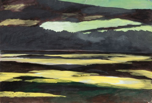 Léon Spilliaert (Belgian, 1881-1946), Marine sombre, soir [Dark seascape, evening], 1925. Watercolou