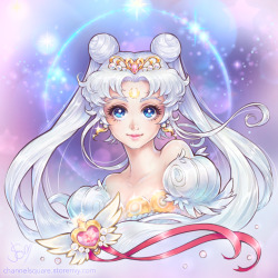 channelsquare:  New Neo-Queen Serenity Illustration 1.5&quot; Button &amp; 4&quot; x 4&quot; card available to order channelsquare.storenvy.com 