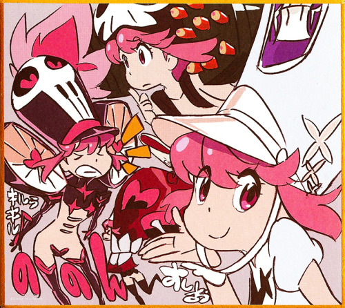 h0saki:  Most adorable Kill la Kill signboard illustrations by Sushio. I was hoping to see the individual drawings in LOVE LOVE KLKL but sadly, they weren’t included. 